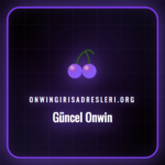 Onwin platformunun güncel giriş adresini gösteren bir ekran görüntüsü ve platformun logosu.