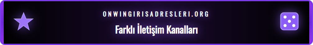 Onwin platformunun sunduğu e-posta, canlı sohbet ve sosyal medya gibi farklı iletişim seçeneklerinin ikonları.