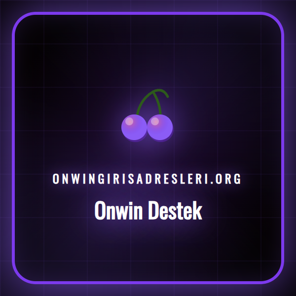 Onwin destek ekibinin logosu ve iletişim kanallarını gösteren bir konsept görsel.