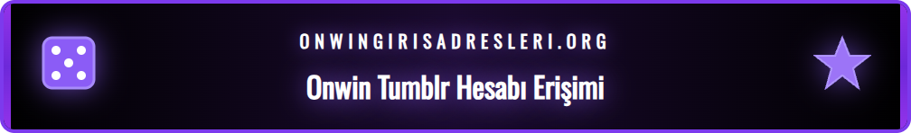 Onwin bahis sitesinin güncel giriş linkini içeren resmi Tumblr sayfasının ekran görüntüsü.